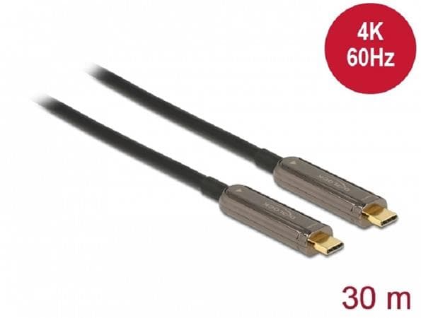 Delock Aktivní optický videokabel USB-C™, 4K 60 Hz, 30 m
