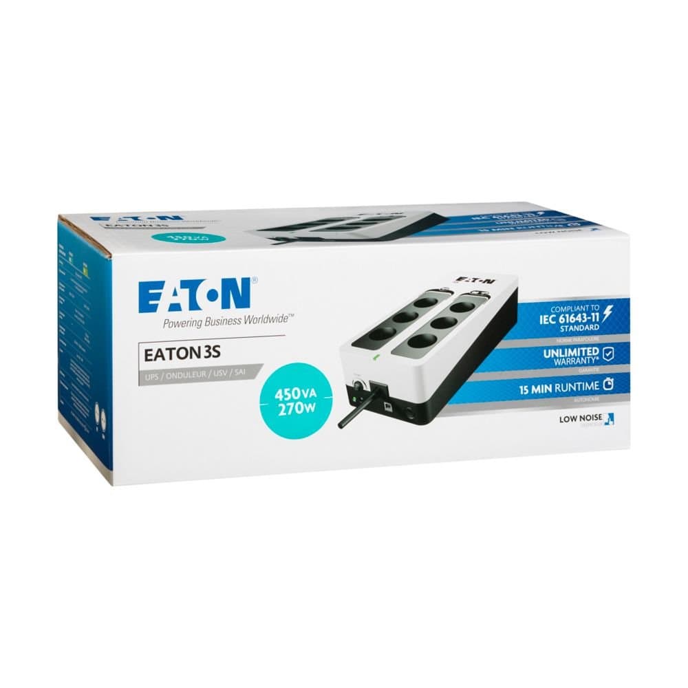 Eaton 3S 450 FR, UPS 450VA / 270W, 6 zásuvek (3 zálohované)