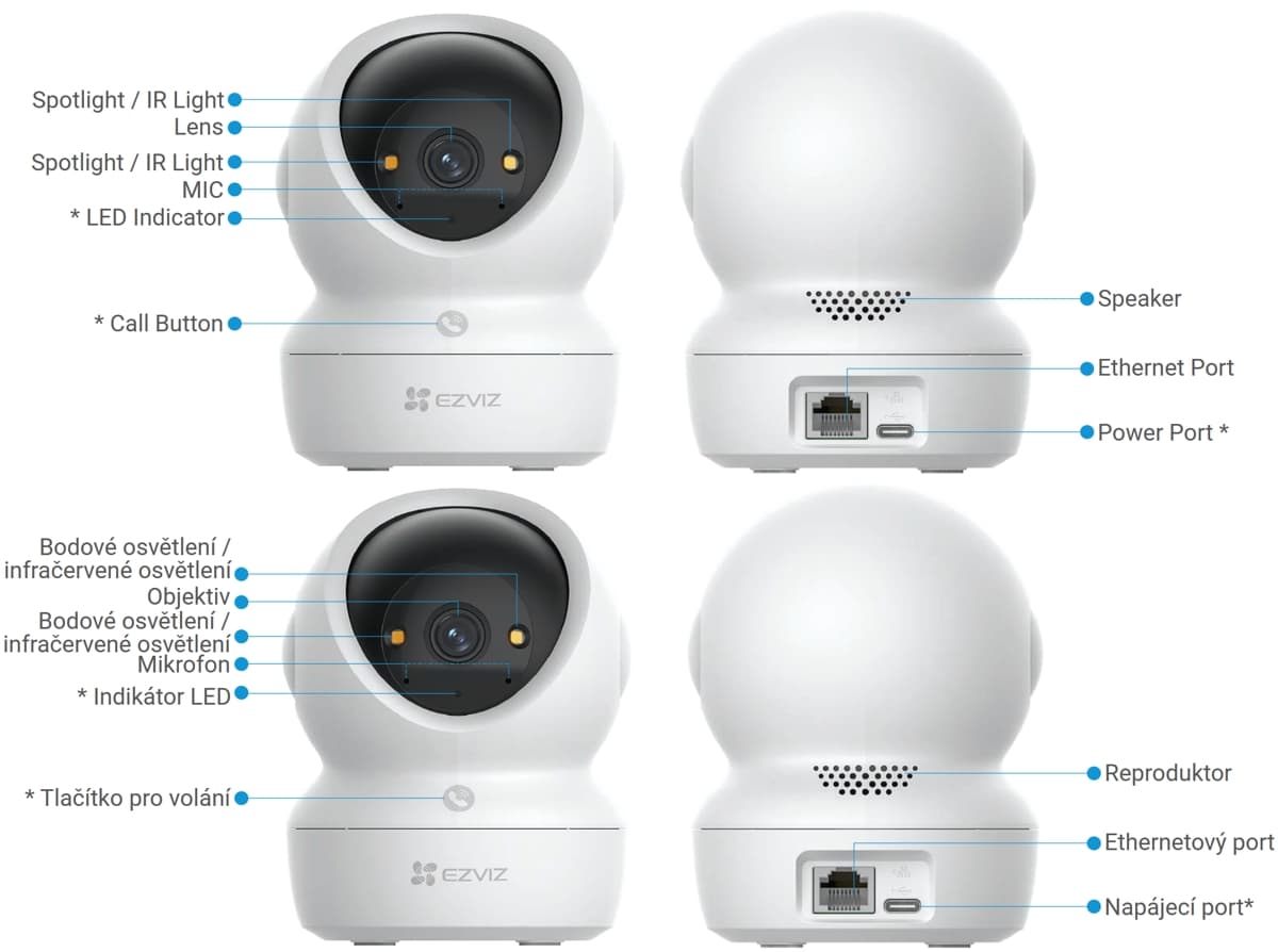 Ezviz H6c G1 3K, Vnitřní otočná Wi-Fi kamera, 5MP