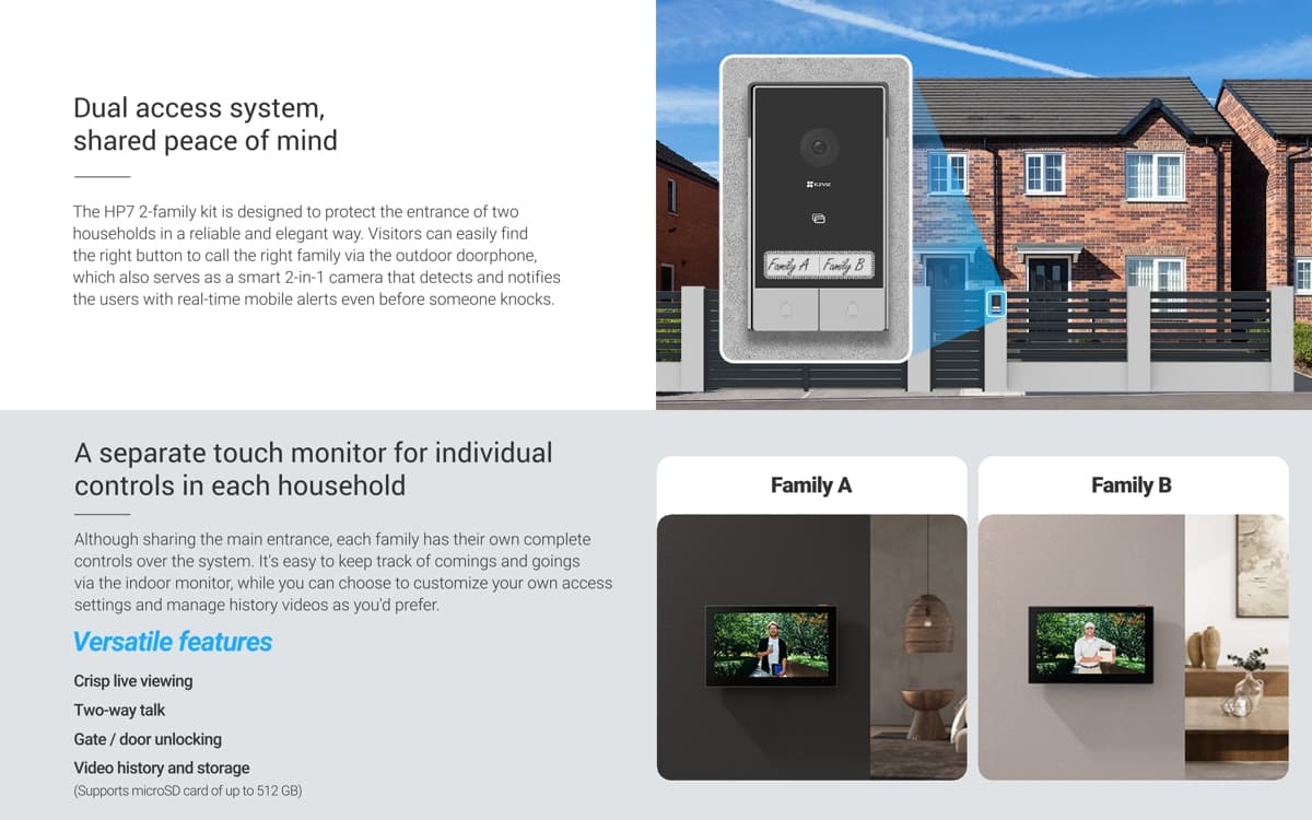 Ezviz HP7 2-Family Sada IP video interkomu pro 2 byty