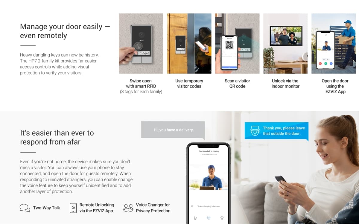 Ezviz HP7 2-Family Sada IP video interkomu pro 2 byty