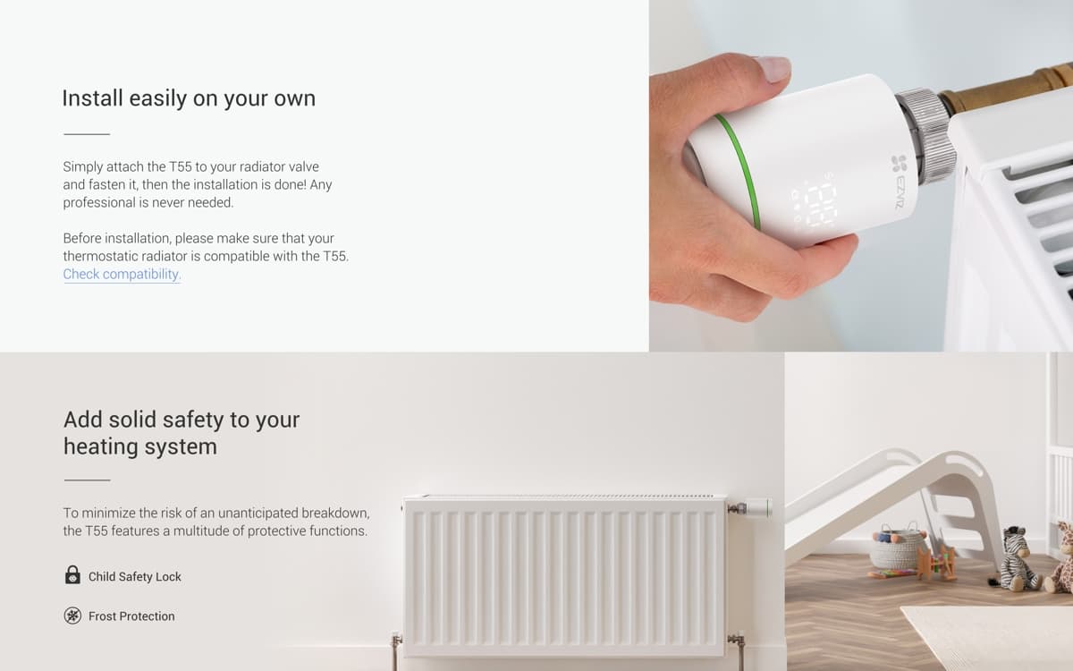 Ezviz T55 Chytrá termostatická hlavice 