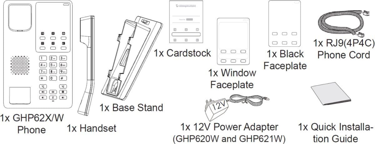 Grandstream GHP620 SIP hotelový telefon bílý
