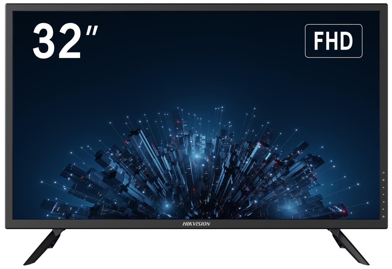 Hikvision 32" LED monitor, 1920x1080, VGA, HDMI; audio, USB