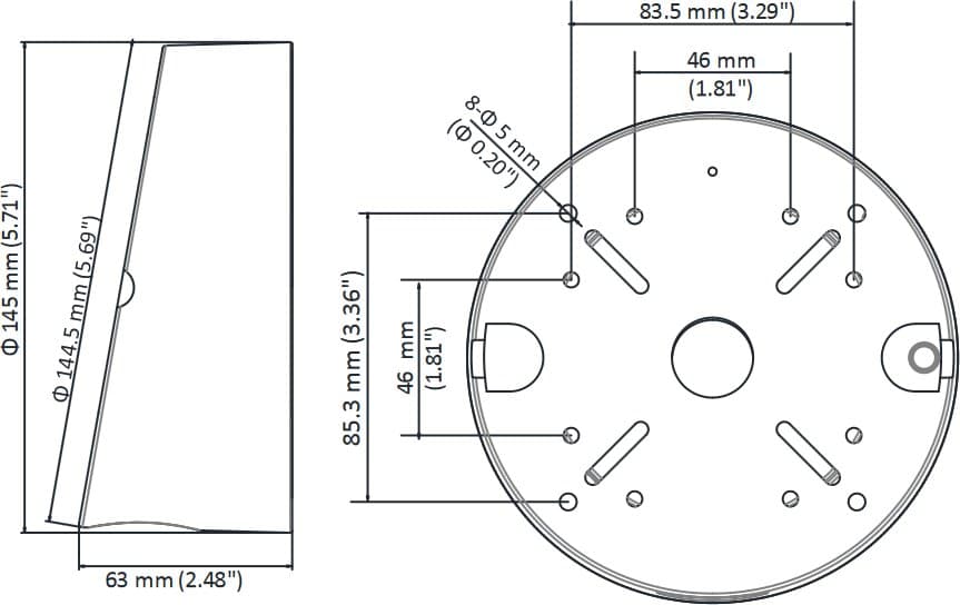 Hikvision DS-1240ZJ - Zkosená montážní patice pro kamery