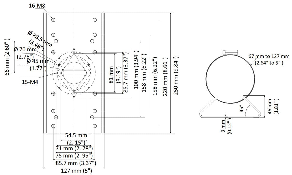 Hikvision DS-1275ZJ-SUS - adaptér na sloup
