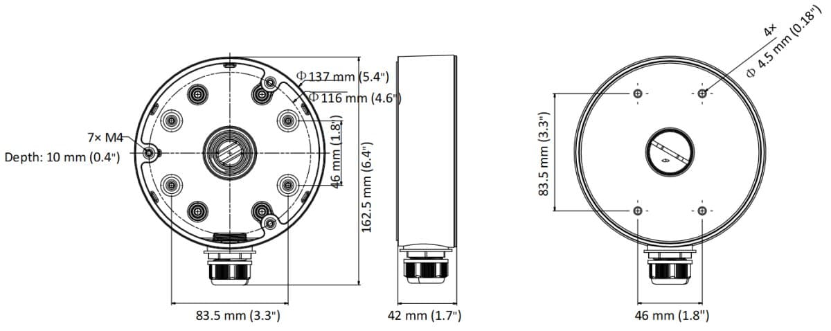 Hikvision DS-1280ZJ-DM21(Black) - montážní krabice, černá