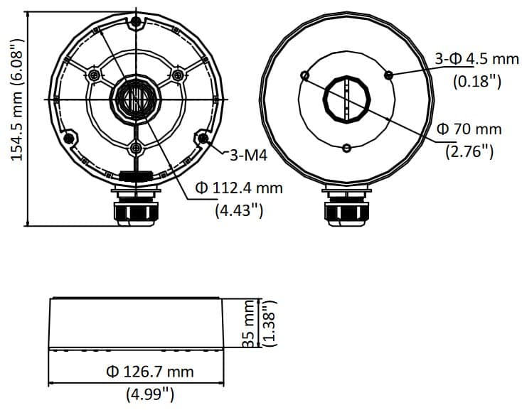 Hikvision DS-1280ZJ-DM8 - montážní krabice pro DS-2CD23xx