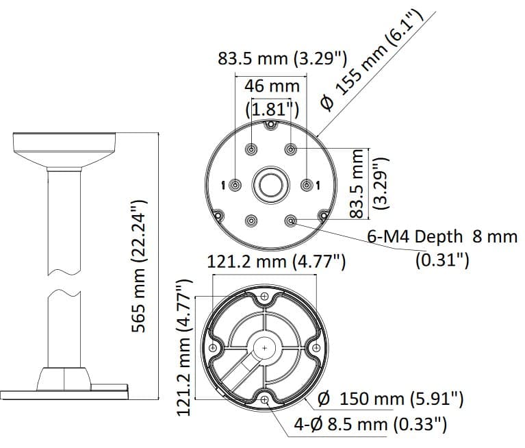 Hikvision DS-1471ZJ-155 - Stropní držák Dome kamer