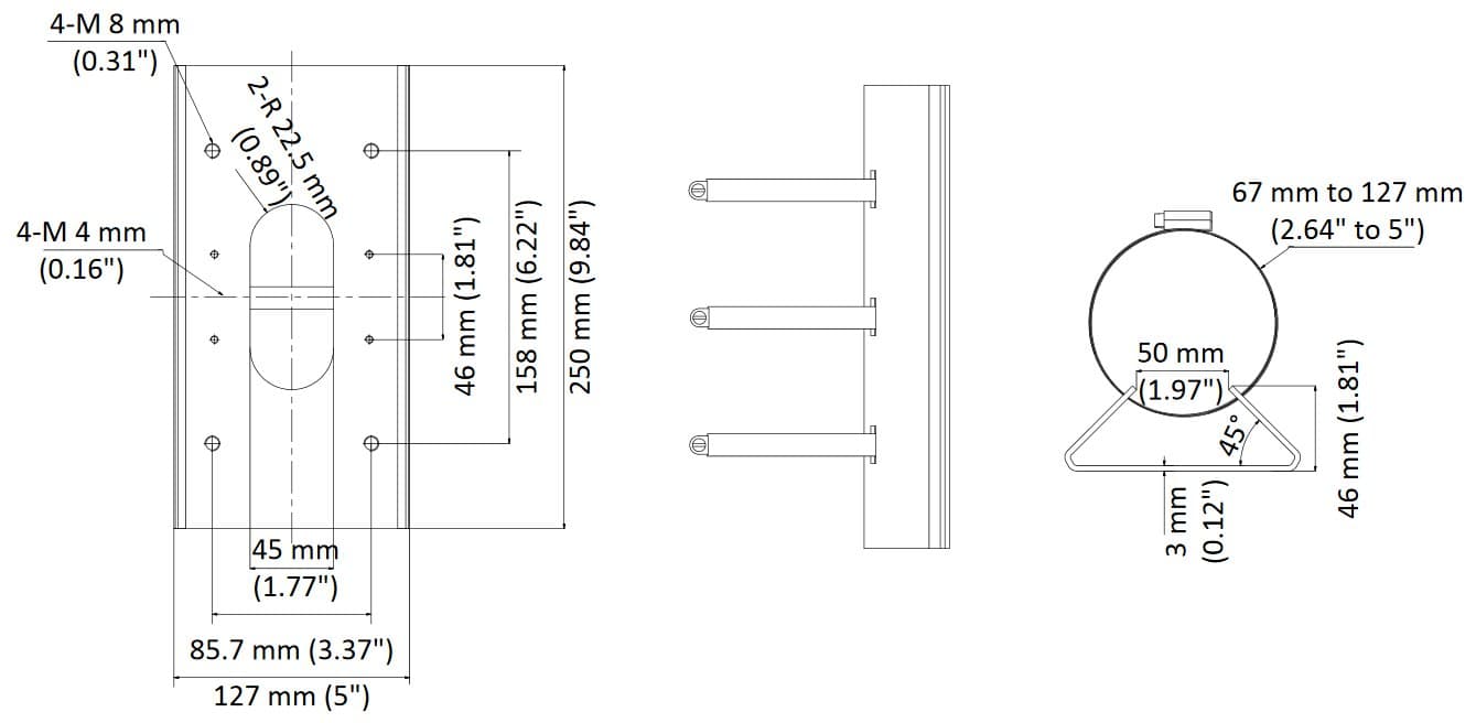 Hikvision DS-1475ZJ-SUS - držák na sloup pro DS-2CD26xx