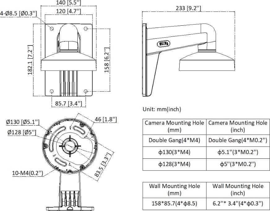 Hikvision DS-2200ZJ-WA-140 - konzole na stěnu