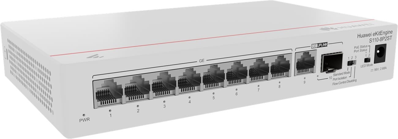 Huawei S110-8P2ST Gigabitový PoE switch, 1x SFP