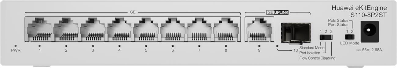 Huawei S110-8P2ST Gigabitový PoE switch, 1x SFP