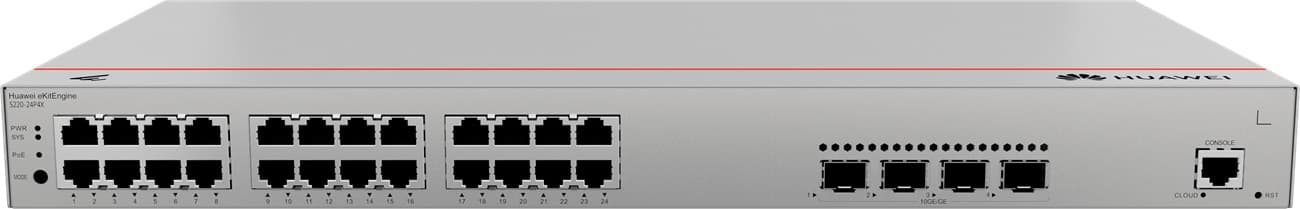 Huawei S220-24P4X Gigabitový PoE switch, 4x SFP+