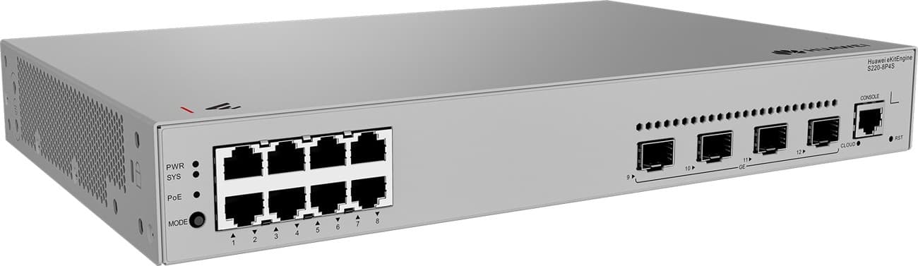 Huawei S220-8P4S Gigabitový PoE switch, 4x SFP