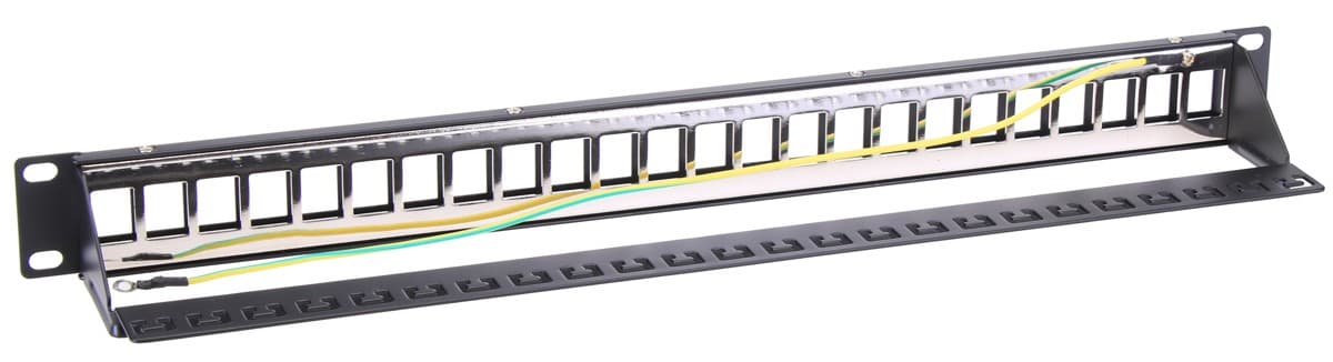 Masterlan patch panel 19", 24xRJ45, 1U, prázdný, zemněný