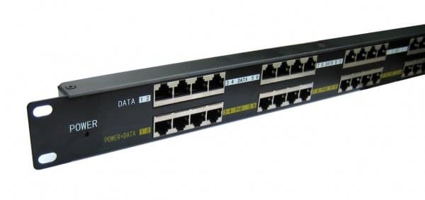 MaxLink POE panel 16 portů, 1U pro rack 19", stíněný