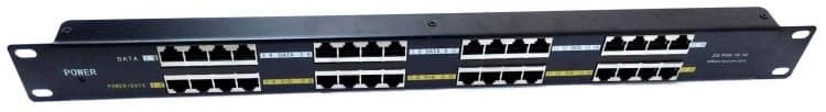 MaxLink POE panel 16 portů, 1U pro rack 19", stíněný