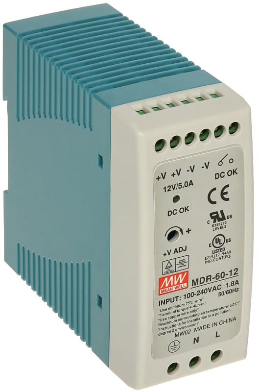 MEAN WELL MDR-60-12 Spínaný zdroj na DIN lištu 60W 12V