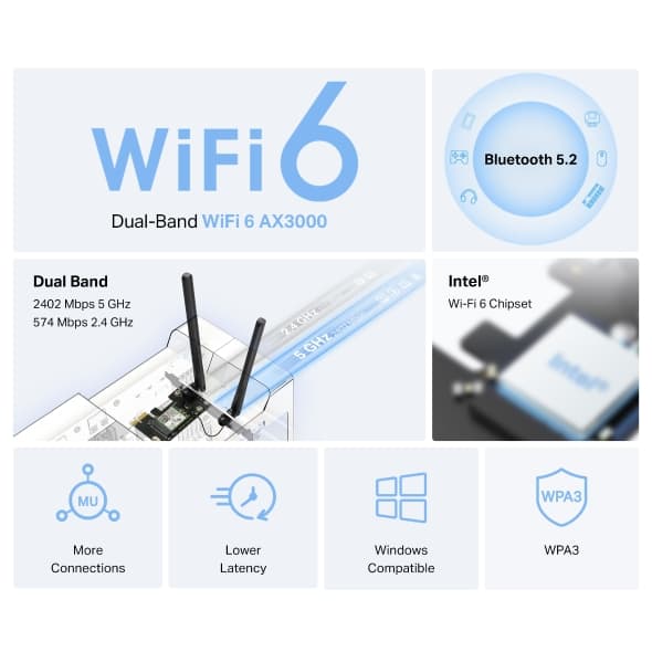 Mercusys AX3000 Dual-Band, Wi-Fi 6, Bluetooth 