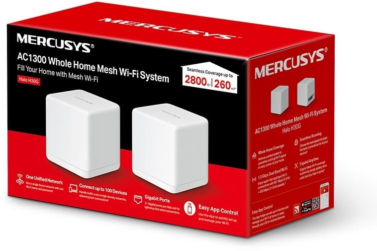MERCUSYS Halo H30G(2-pack), Halo Mesh WiFi system