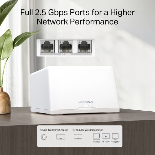 MERCUSYS Halo H47BE, Halo Mesh Wi-Fi 7 system, 2 pack