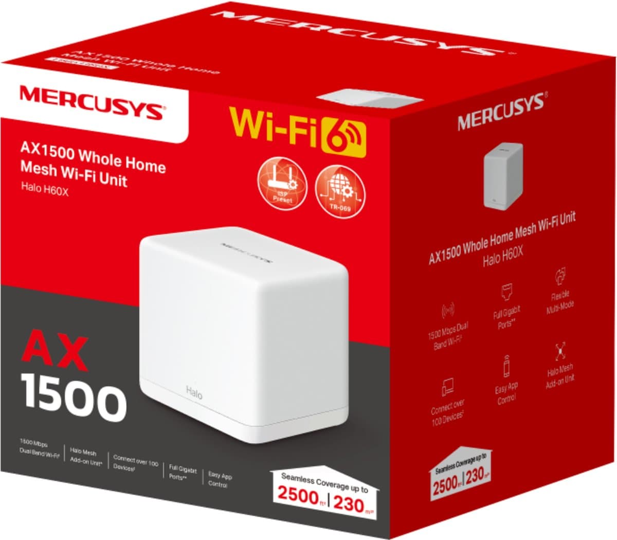 MERCUSYS Halo H60X(1-pack), Halo Mesh WiFi 6 systém