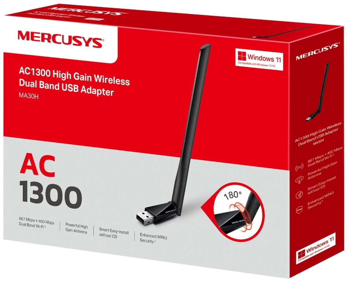 MERCUSYS MA30H AC1300 bezdrátový USB adaptér 