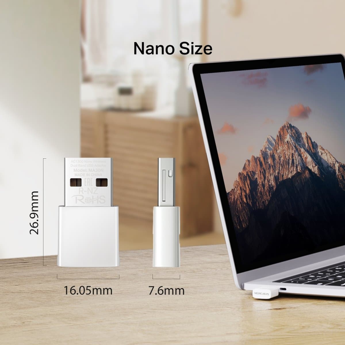 MERCUSYS MA30N Dual-Band Wi-Fi 6 USB nano adaptér