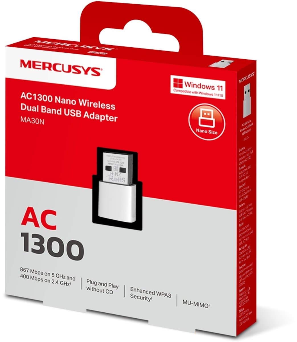 MERCUSYS MA30N Dual-Band Wi-Fi 6 USB nano adaptér