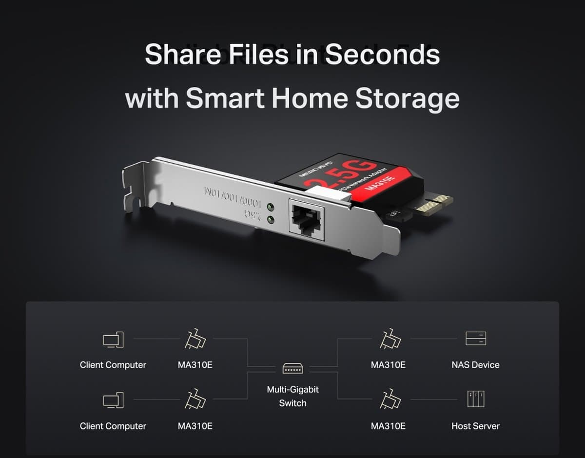 MERCUSYS MA310E 2.5 Gigabitový PCle síťový adaptér