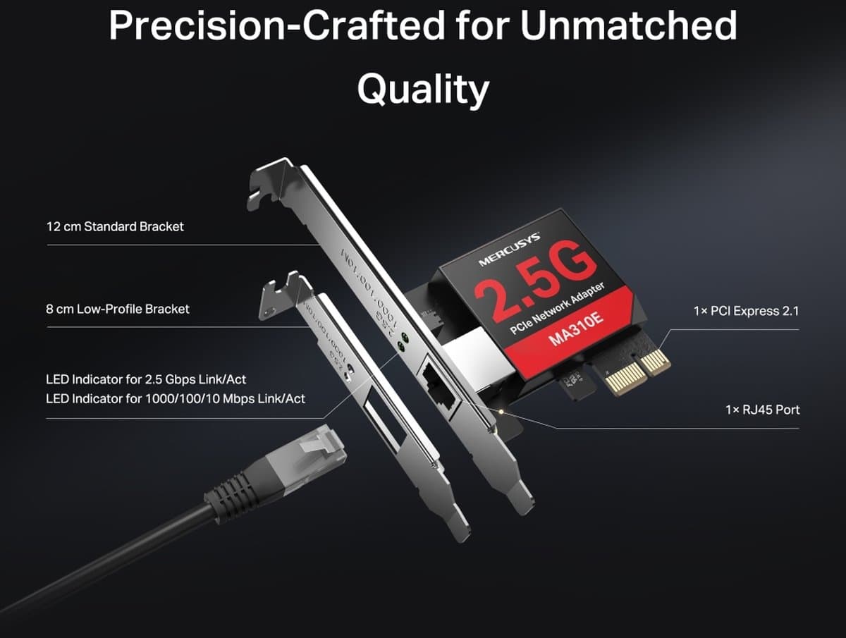 MERCUSYS MA310E 2.5 Gigabitový PCle síťový adaptér