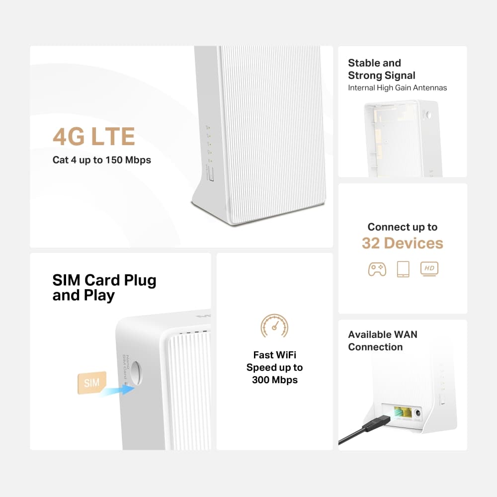 Mercusys MB112-4G - 4G router, Wi-Fi 4