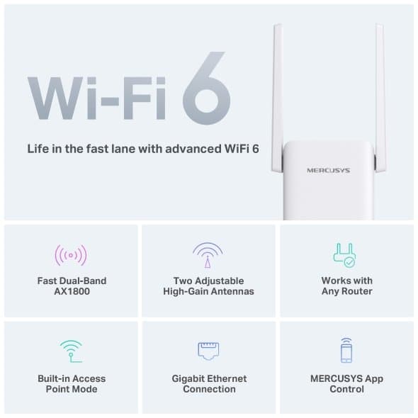 MERCUSYS ME70X AX1800 Wi-Fi 6 Range Extender