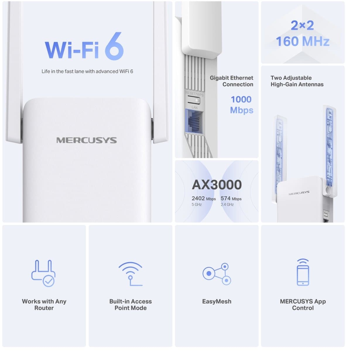 MERCUSYS ME80X - Wi-Fi 6 extender