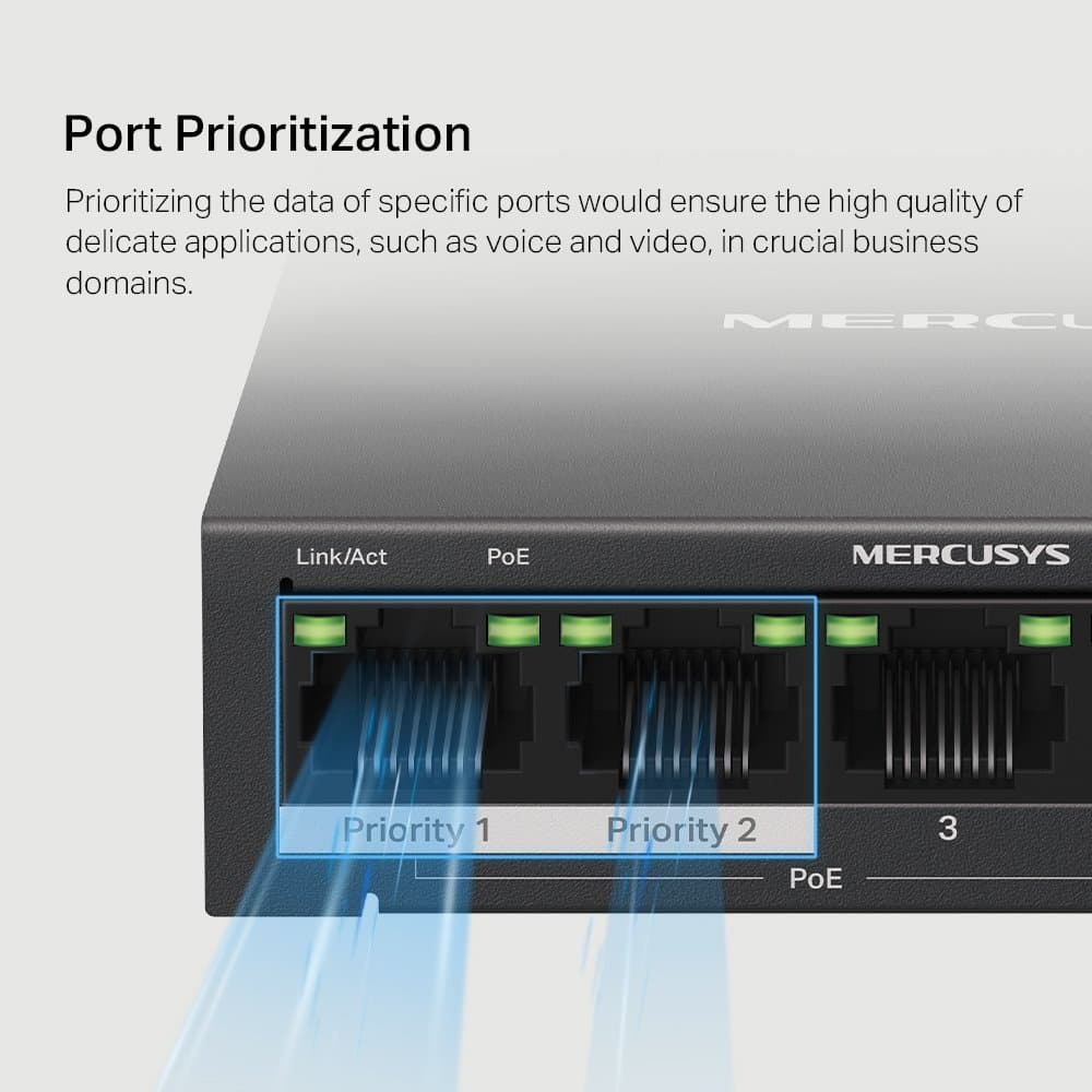 MERCUSYS MS105GP Gigabitový PoE switch, 4x POE