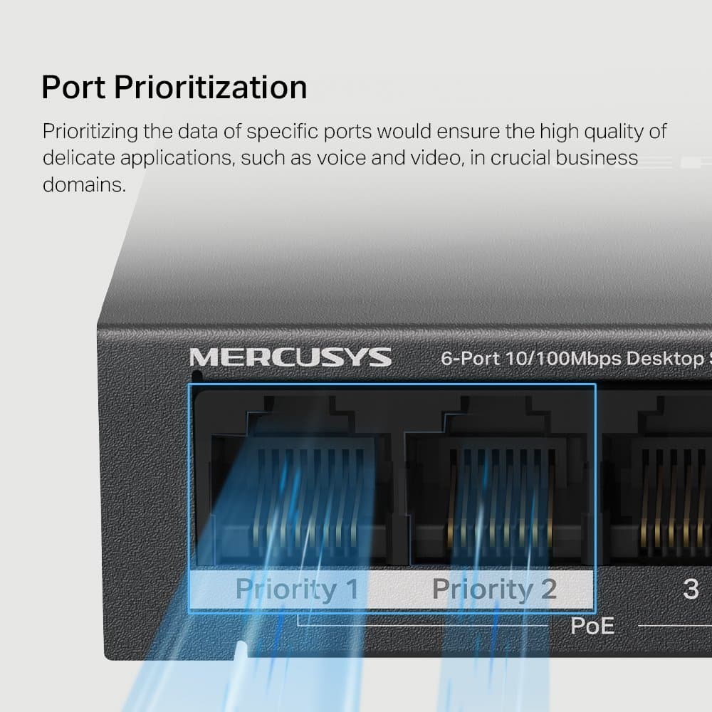 MERCUSYS MS106LP PoE switch, 4x POE