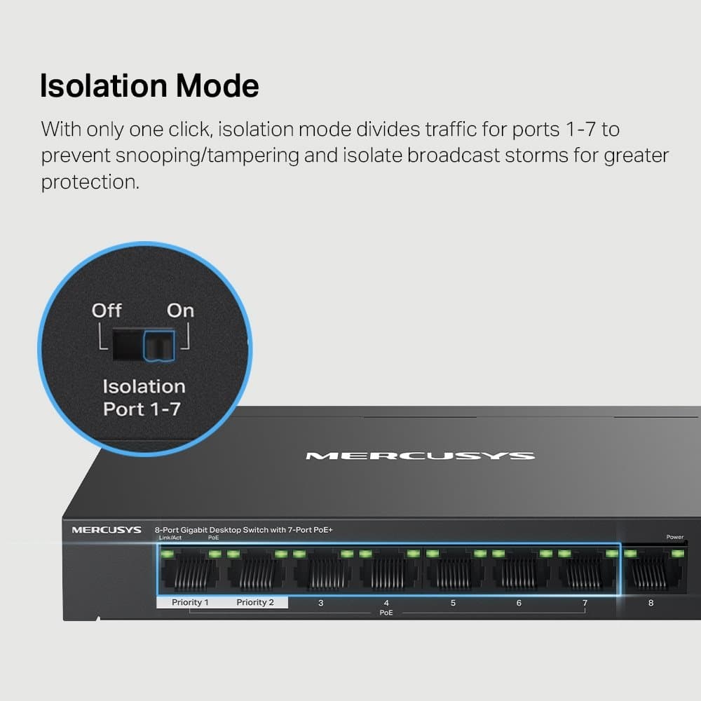 MERCUSYS MS108GP Gigabitový PoE switch