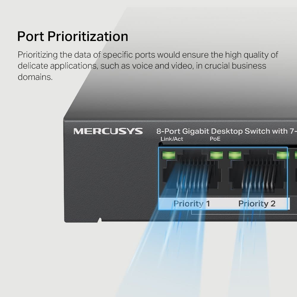 MERCUSYS MS108GP Gigabitový PoE switch