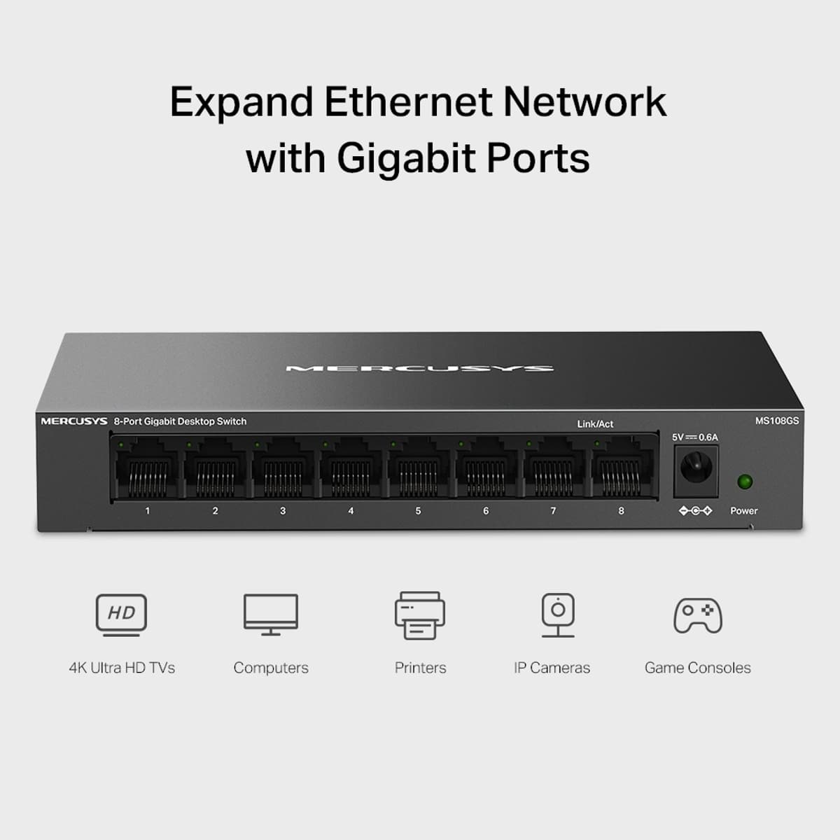 MERCUSYS MS108GS, Gigabitový switch