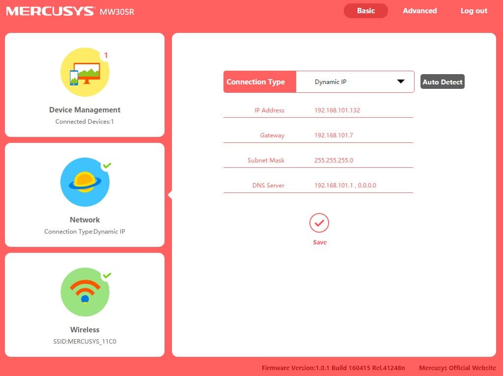 MERCUSYS MW305R Wi-Fi Router, 300Mbps