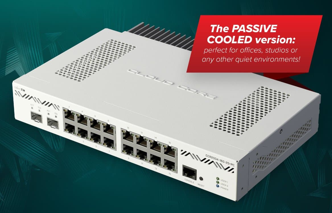 MikroTik Cloud Core Router, CCR2004-16G-2S+PC