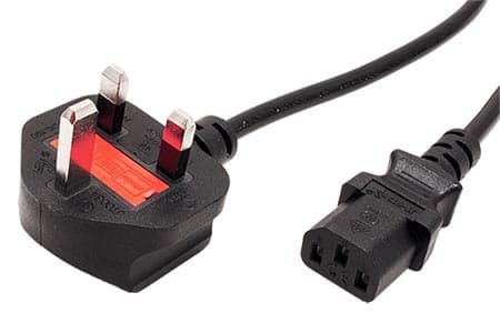 OEM Síťový napájecí kabel, 0,5m, UK plug, černý