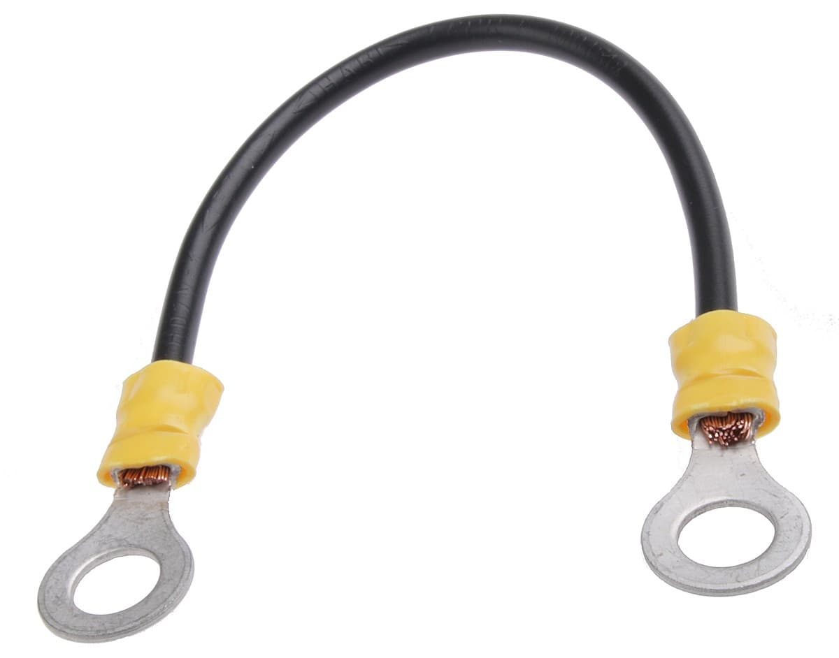 Propojovací DC kabel mezi bateriemi, 15cm, 2x očko M6