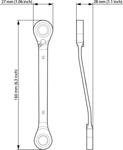 RF elements Reverzibilní klíč 10 a 13mm