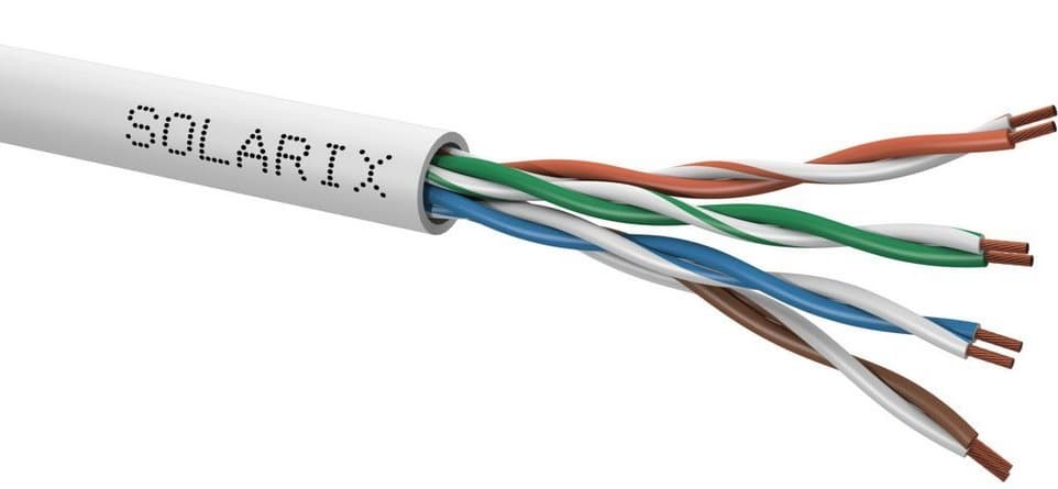 Solarix kabel licna CAT5E UTP PVC šedý 305m box