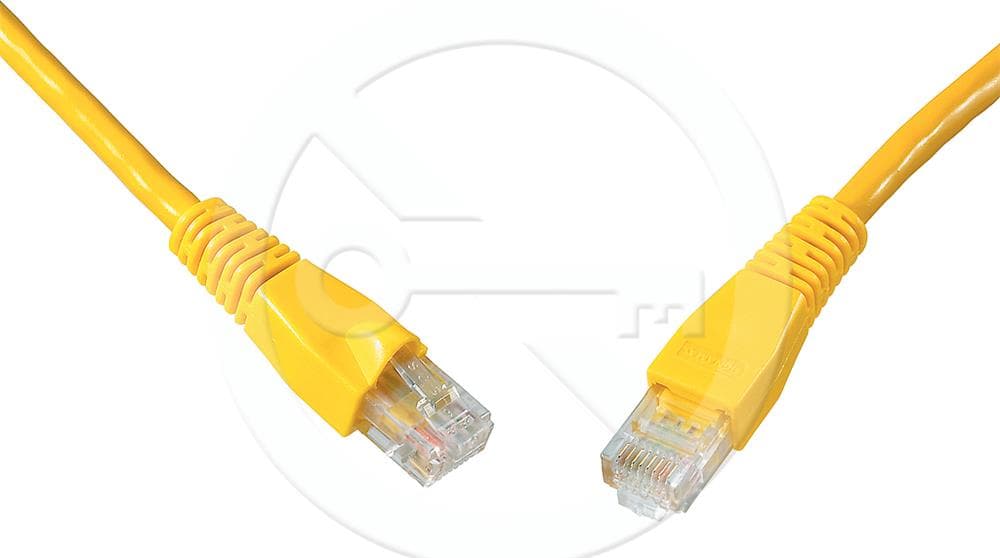 Solarix patch kabel CAT5E UTP PVC 0,5m žlutý snag-proof