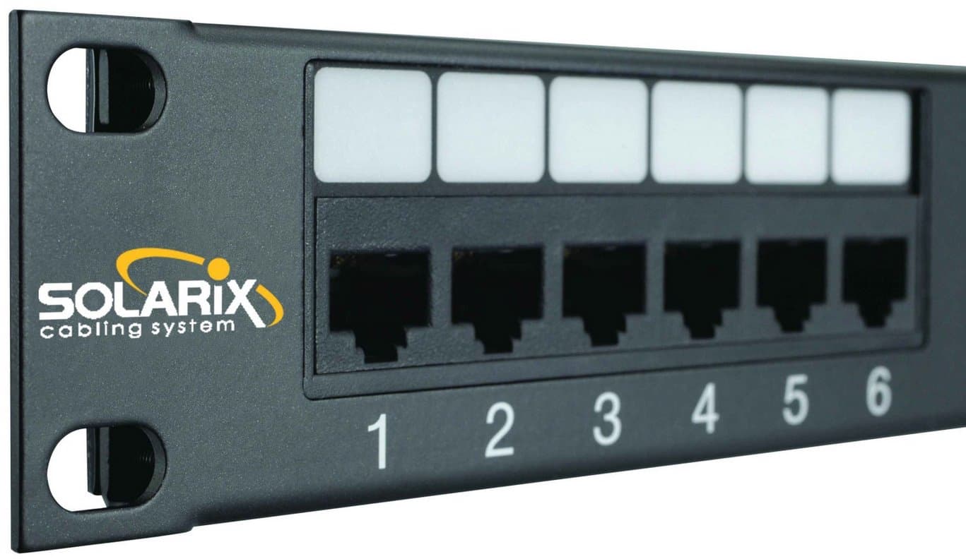 Solarix patch panel 24 x RJ45 CAT6 UTP, černý, 1U