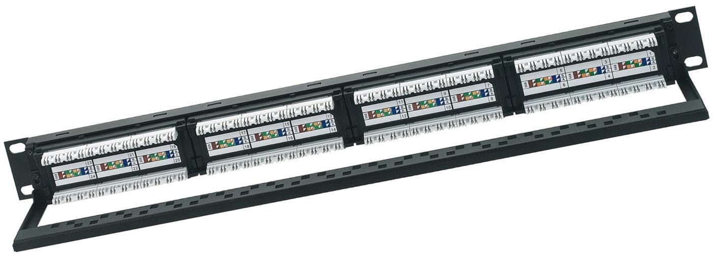 Solarix patch panel 24 x RJ45 CAT6 UTP, černý, 1U