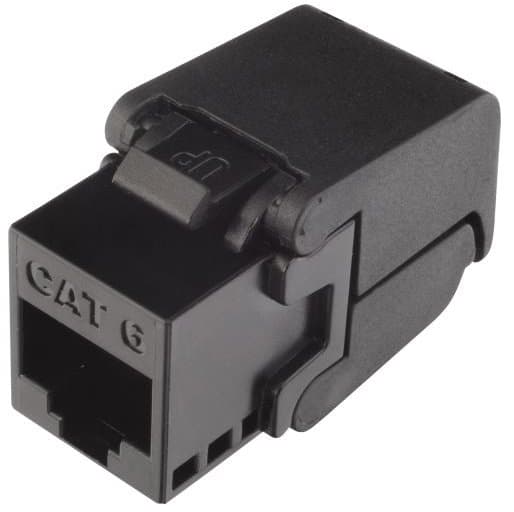 Solarix samořezný keystone CAT6 UTP RJ45, černý
